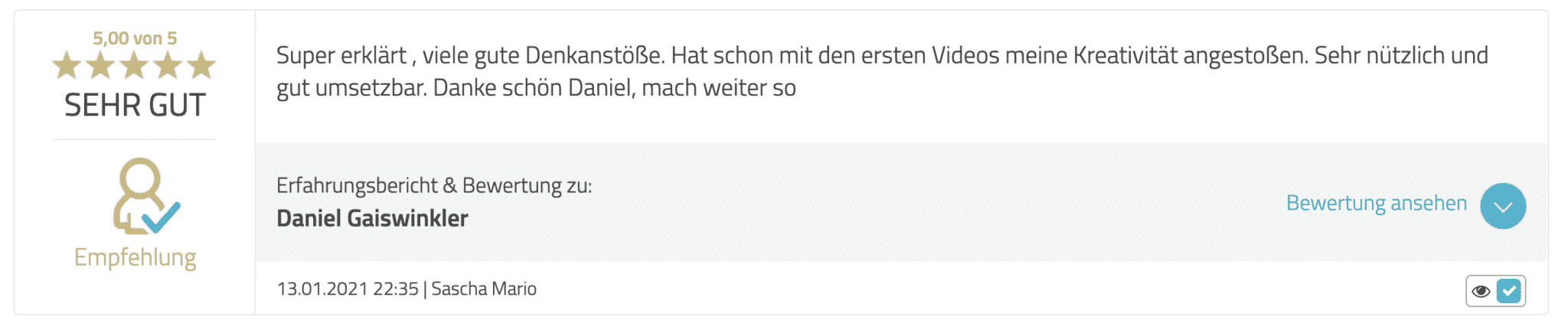 proven expert rezension sascha